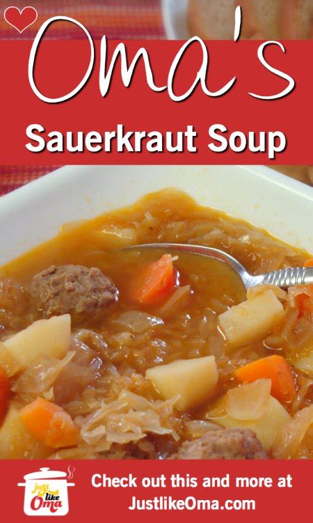 German Sauerkraut Soup Recipe Omas Sauerkrautsuppe Rezept