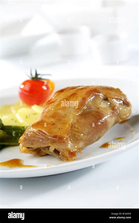 Roasted lamb leg Stock Photo - Alamy