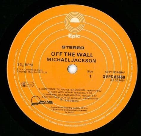 Michael Jackson Off The Wall Vinyl Record Lp Epic 1979