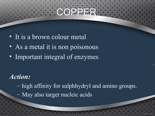 Metalic (Cu,fe,th,mg) poisoning | PPT