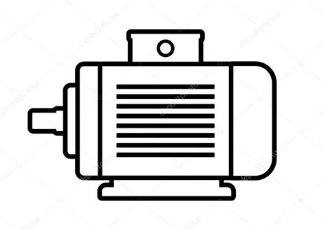 Electric Motor Icon On White Background Stock Vector Anthonycz