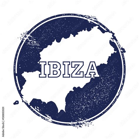 Ibiza Vector Map Grunge Rubber Stamp With The Name And Map Of Island