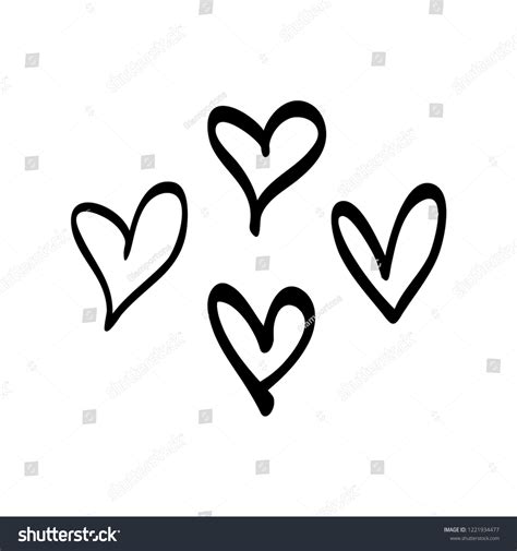 Heart Symbols Hand Drawn Vector Icons Stock Vector Royalty Free