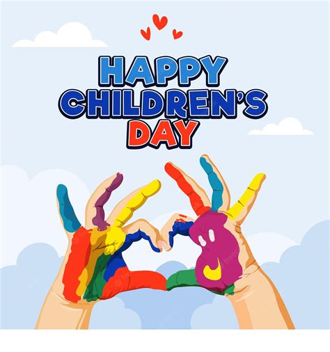 Premium Vector A Poster For A Childrens Day With The Words Happy