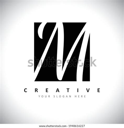 Letter M Logo Black White Letters Stock Vector (Royalty Free ...