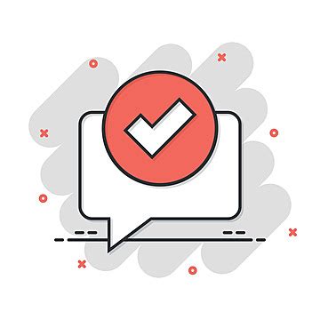 Comicstyle Chat Icon With Check Mark On White Background Vector