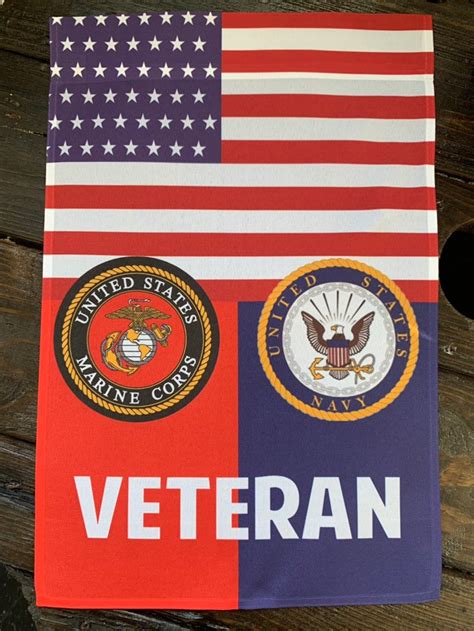 Marine Veteran Flag Marine Corps Veteran Flag Fallen Etsy