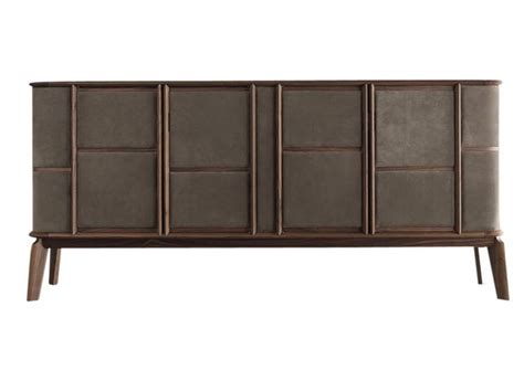 Matthias Walnut Leather Sideboard Custom Contemporary Furniture