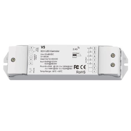 Controlador RF MAXLED Push Dimm Para Fita RGB CCT 12 24V DC 5A CH