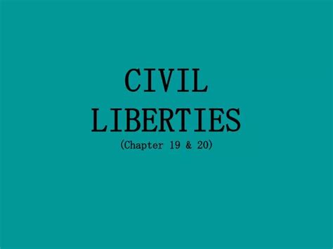 Ppt Civil Liberties Chapter 19 And 20 Powerpoint Presentation Id1715555