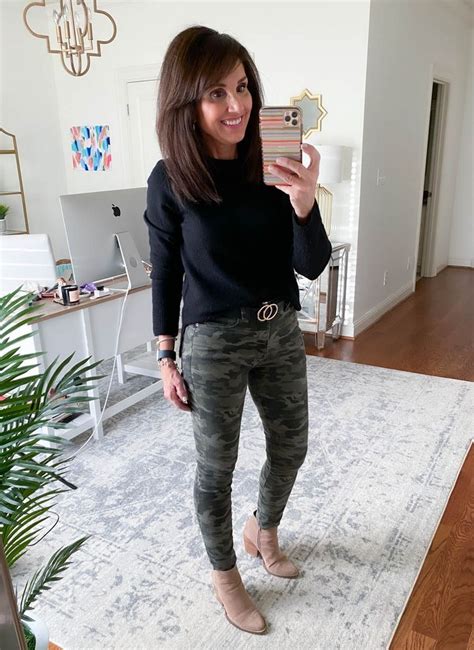 5 Ways To Wear A Black Sweater Cyndi Spivey Fashion Clothes For Women Camo Pants Outfit