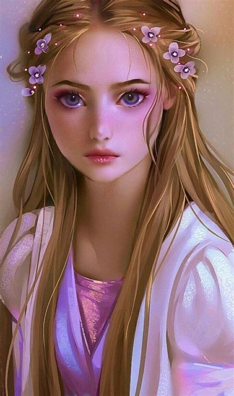 Realistic Anime Art Digital Art Girl Rapunzel Drawing Art Girl