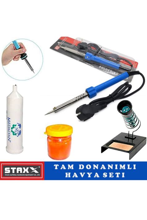 STAXX POWER Kalem Havya Full Set 60 Watt Lehim Makinası Lehim Standı