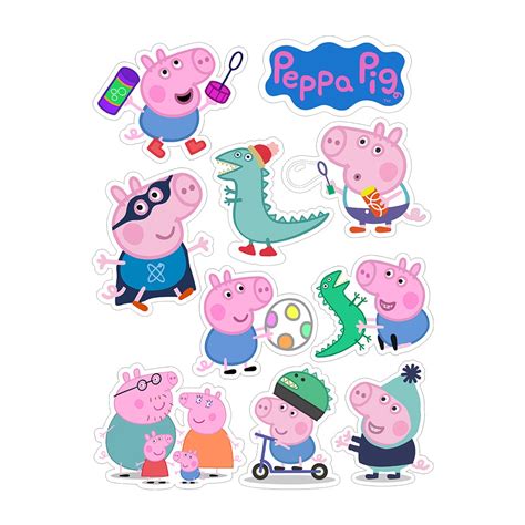 Adesivo De Parede Infantil Destac Veis Sticker Peppa Pig Autocolante Em