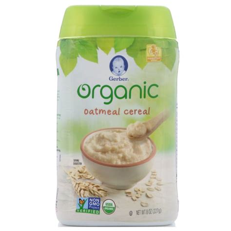 Gerber Organic Oatmeal Cereal 1source