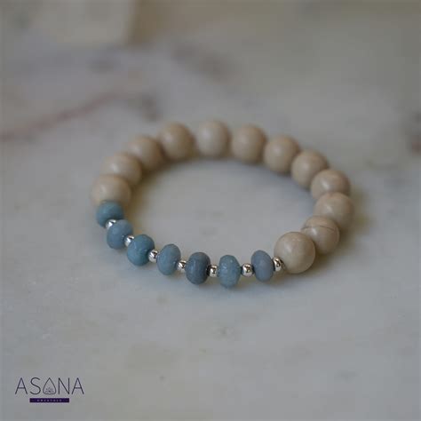 Beaded Aquamarine Jade Bracelet By Asana Crystals