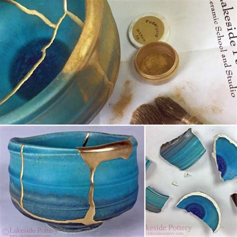 Kintsugi Art Examples Japanese Method Of Pottery Repaired With Gold