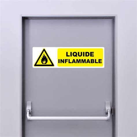 Autocollant Pictogramme Danger Liquide Inflammable Zone Signaletique