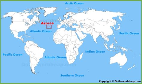 azores location   world map ontheworldmapcom