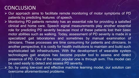 Detection Of Parkinsons Disease Using Python Pptx