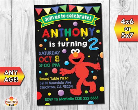 Elmo Birthday Party Invitation - Greeting Cards & Invitations