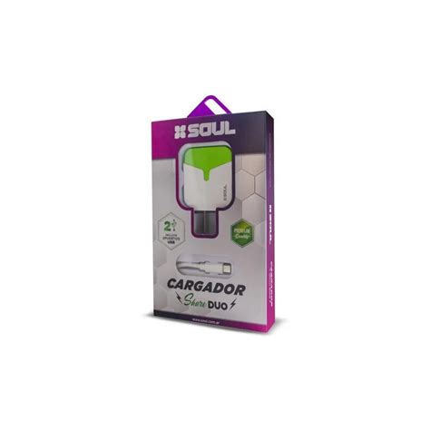 Cargador Soul Share Duo Usb A Puertos Micro Usb Verde