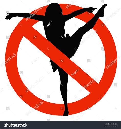 No Dancing Allowed On Traffic Prohibition Sign Stock Photo 98563526 ...