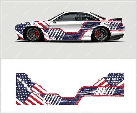 Premium Vector | American flag car decal design vector kit full vector