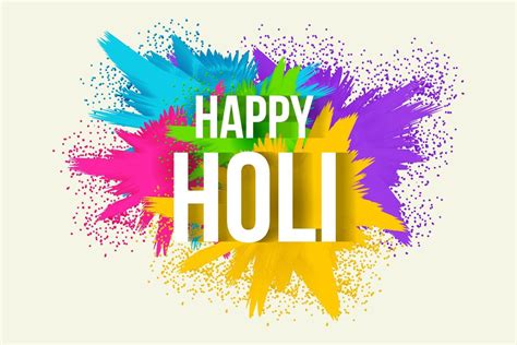 happy holi festival background illustration with colorful powder splash ...