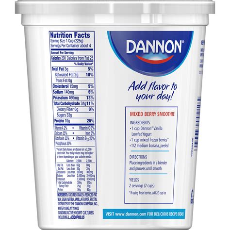 Activia Yogurt Nutrition Facts Vanilla – Blog Dandk