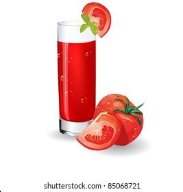 Vector Realistic Isolated Illustration Tomato Juice Stock Vector