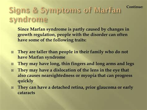 Ppt Marfan Syndrome Causes Symptoms Daignosis Prevention And Treatment Powerpoint