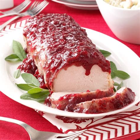 Savory Cranberry Glazed Pork Roast Recipe Taste Of Home