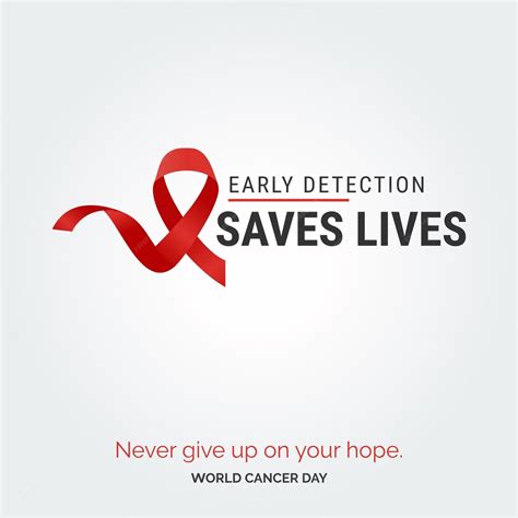 Free Vector Early Detection Saves Lives Ribbon Typography Nevery Give