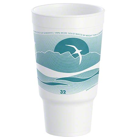 Dart J Cup Horizon Insulated EPS Foam Cup 32 Oz Pedestal Teal