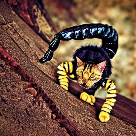 A Scorpion Cat Hybrid Animal Photography Stable Diffusion