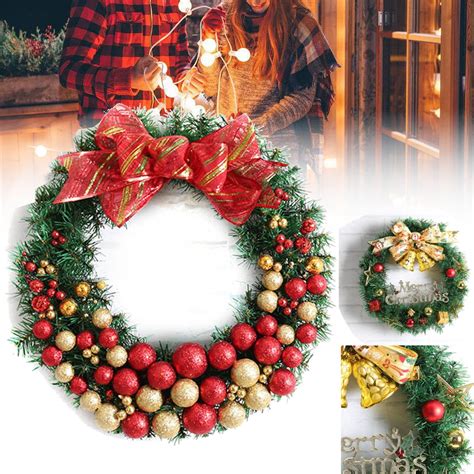 Merry Christmas Holiday Wreath Door Wall Ornament Garland Decor Bowknot Bell Decor Walmart Canada