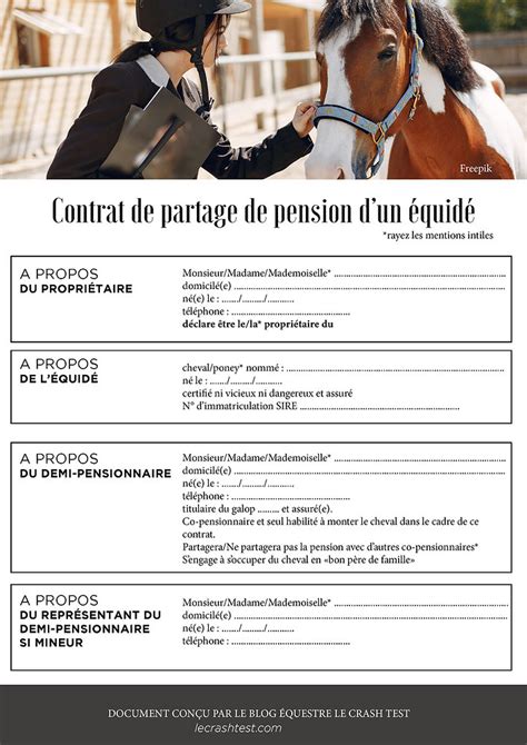 Contrat Type De Partage De Pension D Un Cheval Demi Pension