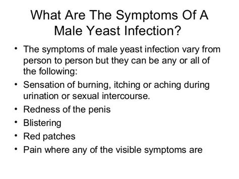 Male yeast infection symptoms and causes