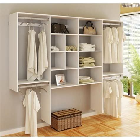 Closet Completo Em MDF 15mm Sem Portas Branco Fosco Supercloset