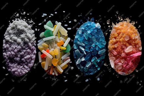 Premium Ai Image Microplastics In Different Stages Of Degradation Under Magnification Created