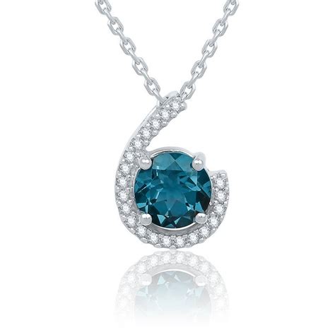 Pendentif Or Blanc Diamants Topaze Aurora Ocarat