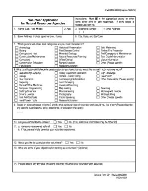 Fillable Online Fs Usda Volunteer Application For Natural Resources