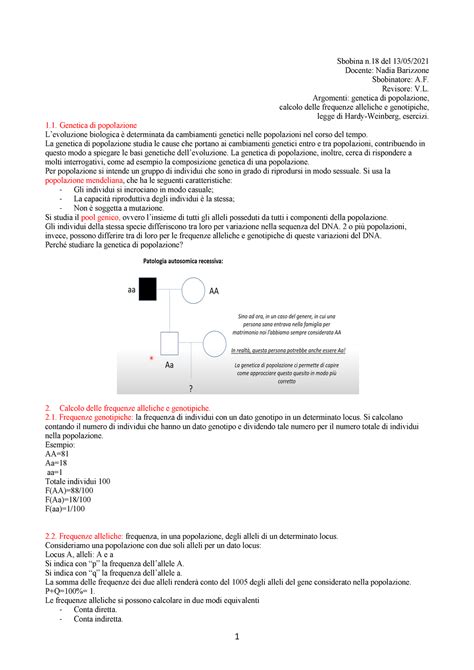 Esercizi In Classe Genetica Molecolare Upo Studocu