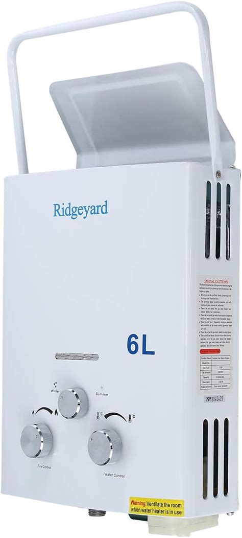 Ridgeyard Fashion L Portable Propane Gas Tankless Water Heater With