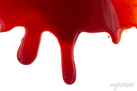 Dripping Blood Isolated On White Background Flowing Red Blood Posters