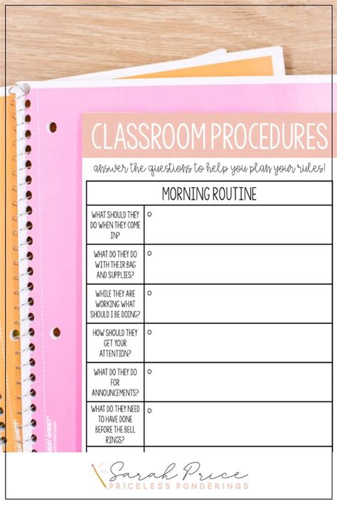 Free Classroom Procedures Workbook Classroom Procedures Easy