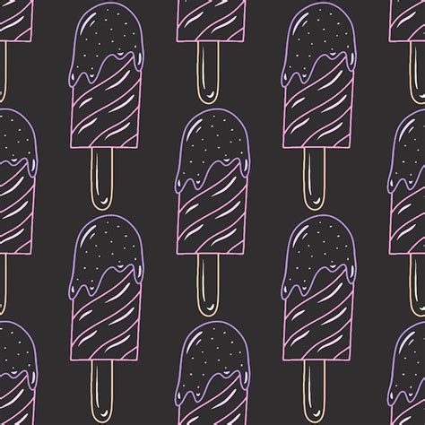 Premium Vector Doodle Hand Drawn Ice Cream Vector Seamless Pattern