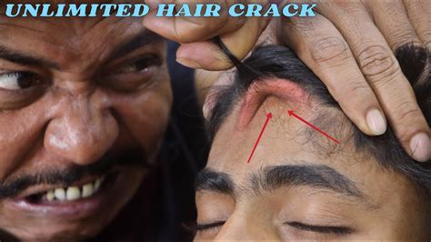 Unlimited Hair Cracking Will Shock You Head Massage And Loud Neck