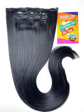 Tic Tac Cabelo Orgânico Bio 100 Fibra Liso Yaki 75 Cm 3 Telas 120